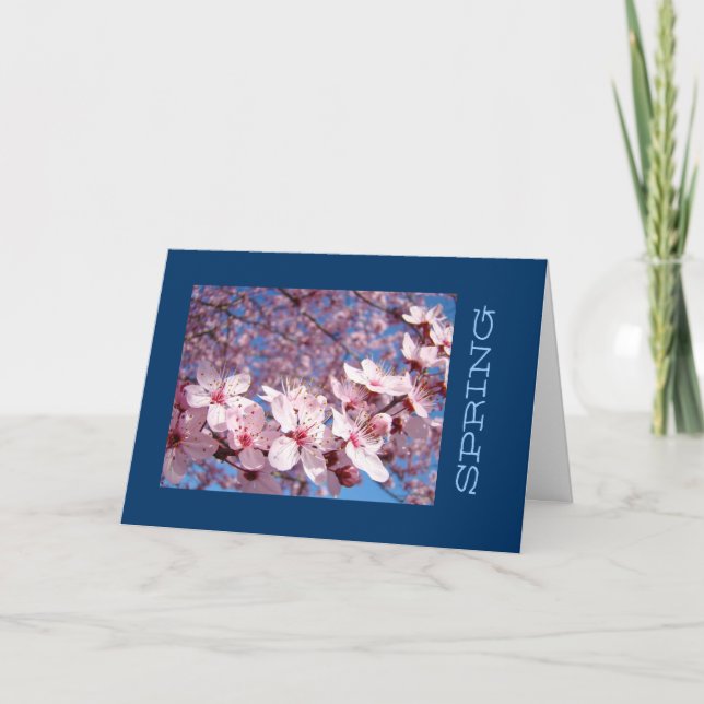 SPRING Greeting Cards Pink Tree Blossoms custom (Front)