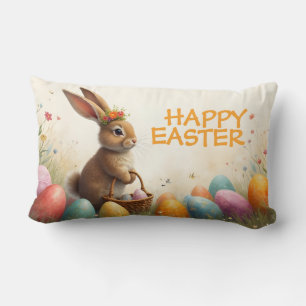Spring Greetings from the Easter Bunny Lumbar Cushion