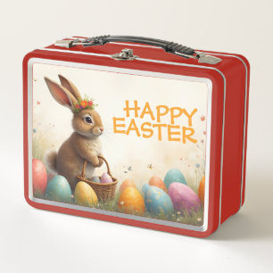 Spring Greetings from the Easter Bunny Metal Lunch Box