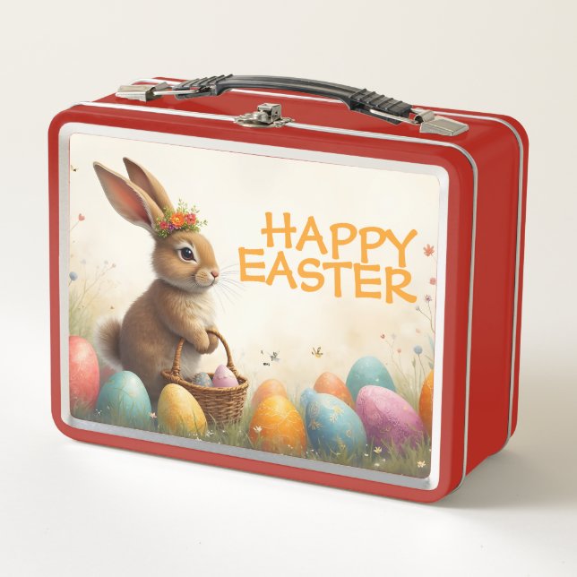 Spring Greetings from the Easter Bunny Metal Lunch Box (Front)