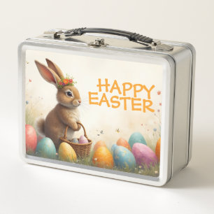 Spring Greetings from the Easter Bunny Metal Lunch Box