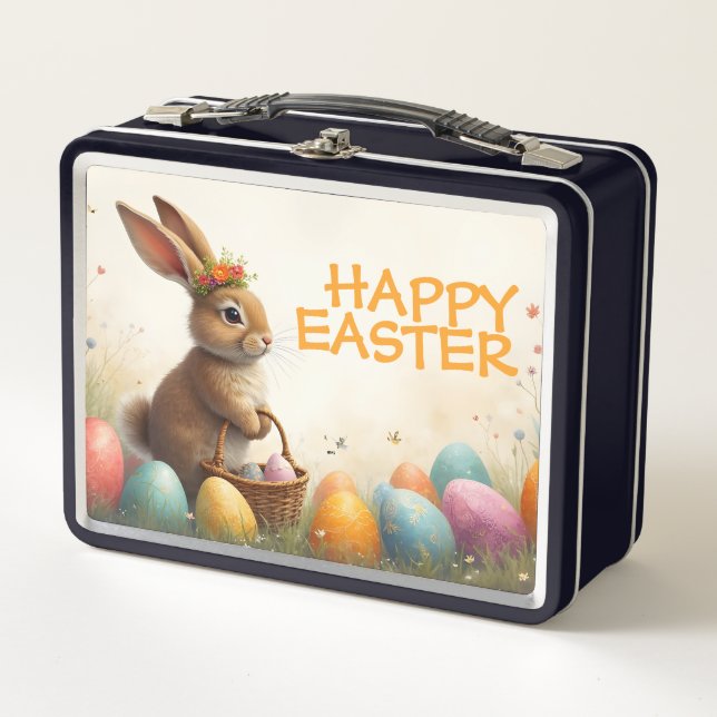 Spring Greetings from the Easter Bunny Metal Lunch Box (Front)