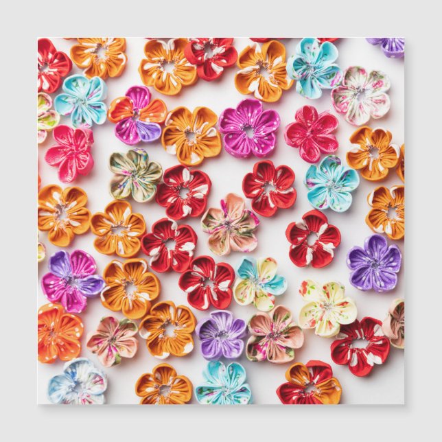 Spring Handmade sewn fabric Flowers Multicolor  (Front)