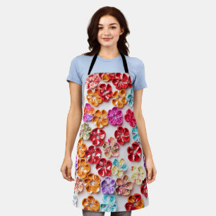 Spring Handmade sewn fabric Flowers Multicolor Apron