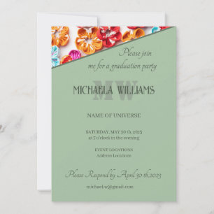 Spring Handmade sewn fabric Flowers Multicolor  Invitation