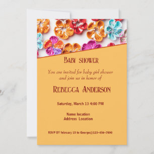 Spring Handmade sewn fabric Flowers Multicolor Invitation