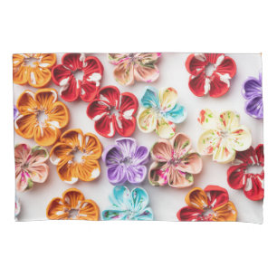 Spring Handmade sewn fabric Flowers Multicolor  Pillowcase