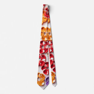 Spring Handmade sewn fabric Flowers Multicolor Tie