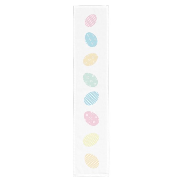 Spring Happy Easter Eggs Patterned Minimalist Short Table Runner (Front)