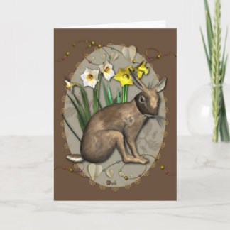 Spring Hare 1 Greetings Card