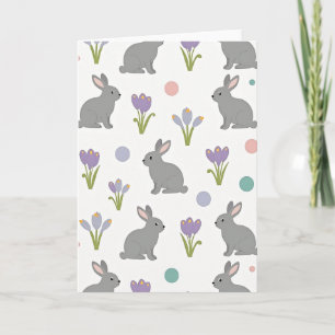 Spring Hare Floral Pattern Card