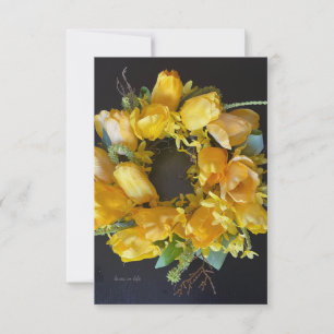 Spring Has Sprung - Yellow Floral Wreath Card