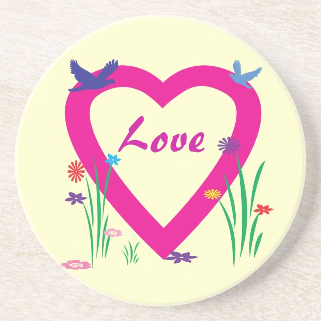 Spring Heart Valentine Coaster (Front)