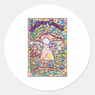 Spring Hearts Angel Classic Round Sticker