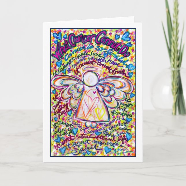 Spring Hearts Cancer Angel Card (Front)