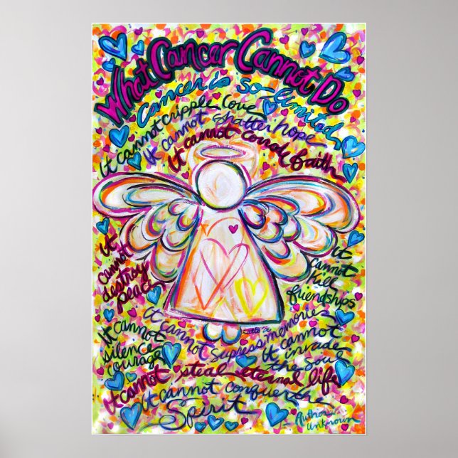 Spring Hearts Cancer Cannot Do Angel Art Painting Poster (Front)