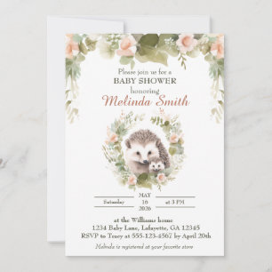 Spring Hedgehog Baby Shower Invitation