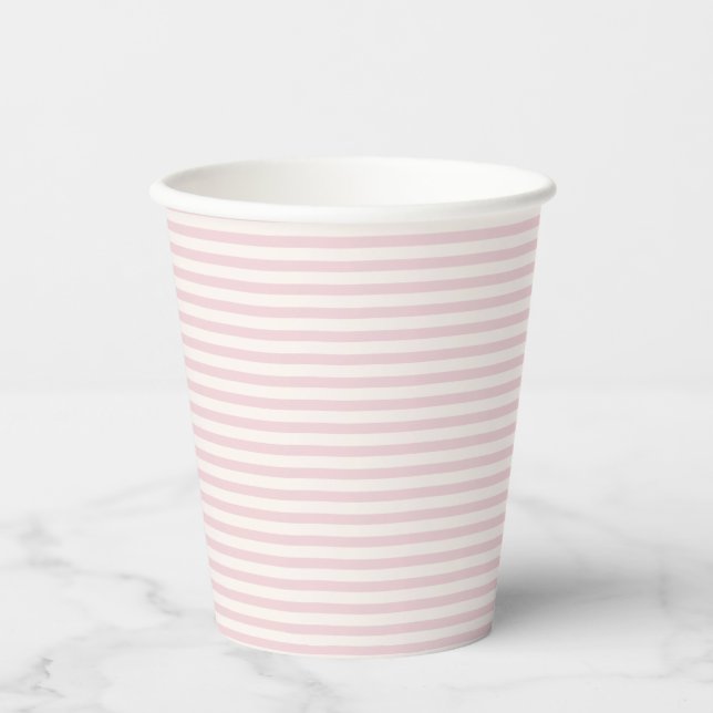 Spring Heritage Stripes | Soft Blush ll Paper Cups (Front)