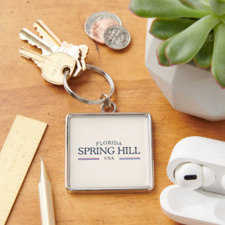 Spring Hill Florida Heritage – Classic Cream Key Ring