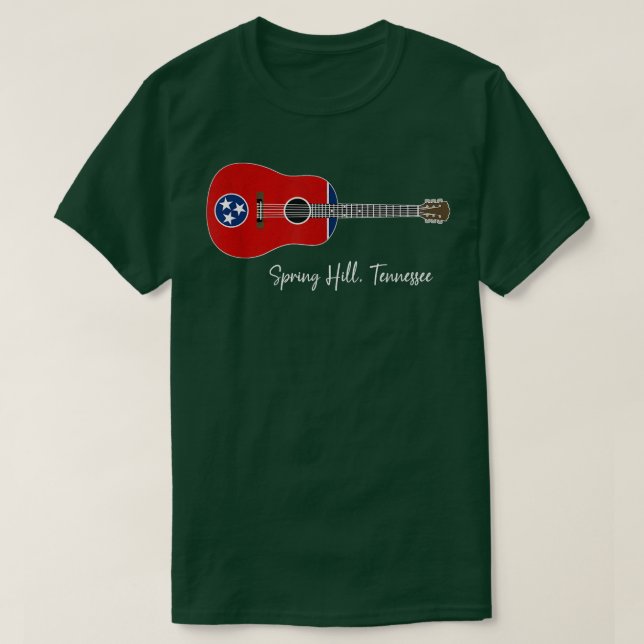 Spring Hill Tennessee Guitar  T-Shirt (Design Front)