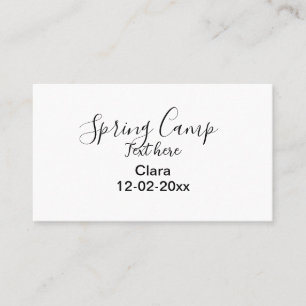 Spring holiday camping custom add name date business card
