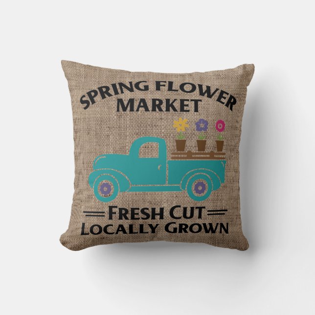 Spring Home Decor Throw Pillow (Front)