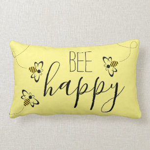Spring Home Decor with Honey Bees Lumbar Cushion