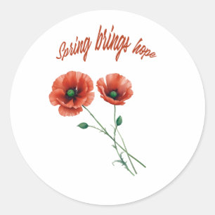 "Spring Hope Sticker" Classic Round Sticker