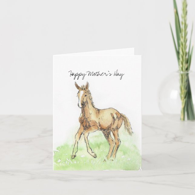 Spring Horse Foal Mother's Day Card (Front)