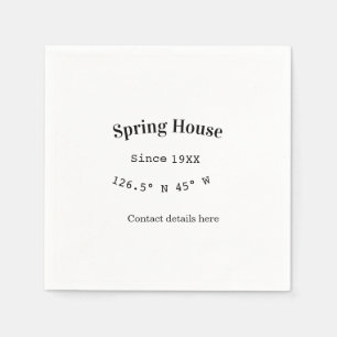 Spring house ets. Date year custom coordinates add Napkin