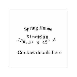Spring house ets. Date year custom coordinates add Self-inking Stamp