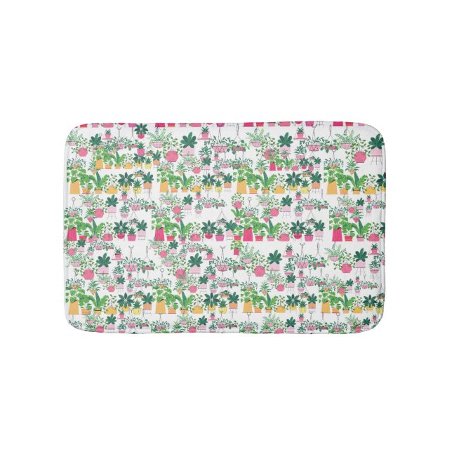 Spring Houseplant Bath Mat (Front)