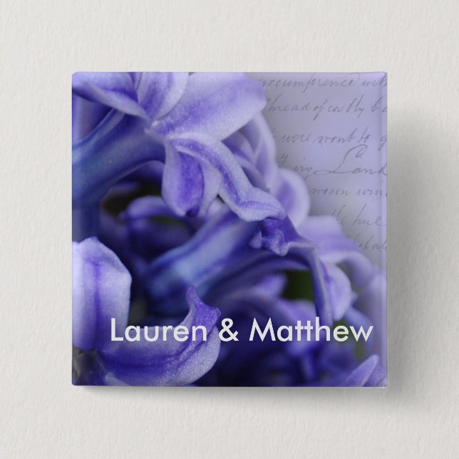 Spring Hyacinths 15 Cm Square Badge (Front)