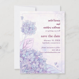 Spring Hydrangea & Swirls Wedding Save the Date