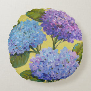 Spring Hydrangeas I Round Cushion