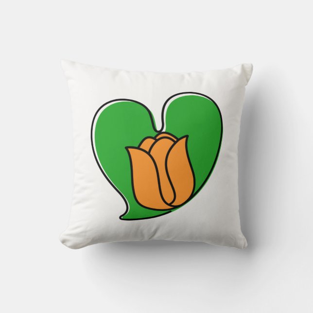 Spring in Love - Orange Tulips   Cushion (Front)