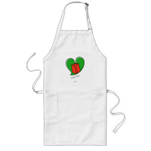 Spring in Love - Red Tulips Long Apron