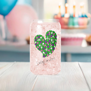 Spring in Love-Tulips(pink,purple,white)-Name Can Glass