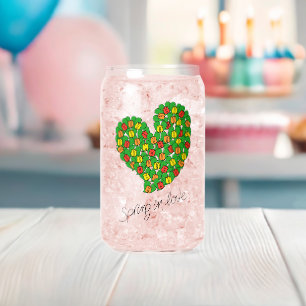 Spring in Love-Tulips(red,yellow,orange)-Name  Can Glass