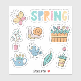 Spring in rainbow Flowers and Garden set of 9 