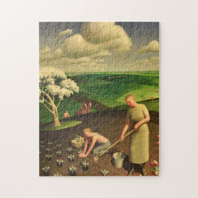 Spring in the Country by Grant Wood Jigsaw Puzzle (Vertical)