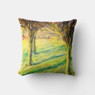 Spring in the Park pastel painting Cushion