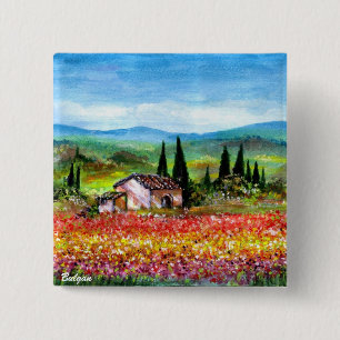 SPRING IN TUSCANY 15 CM SQUARE BADGE
