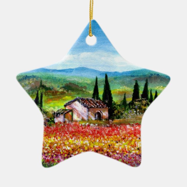 SPRING IN TUSCANY CERAMIC ORNAMENT (Front)