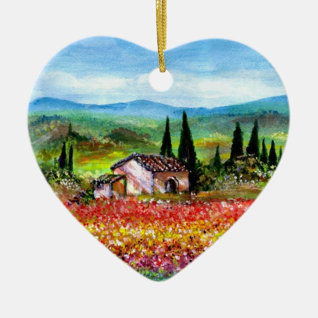 SPRING IN TUSCANY CERAMIC TREE DECORATION (Front)