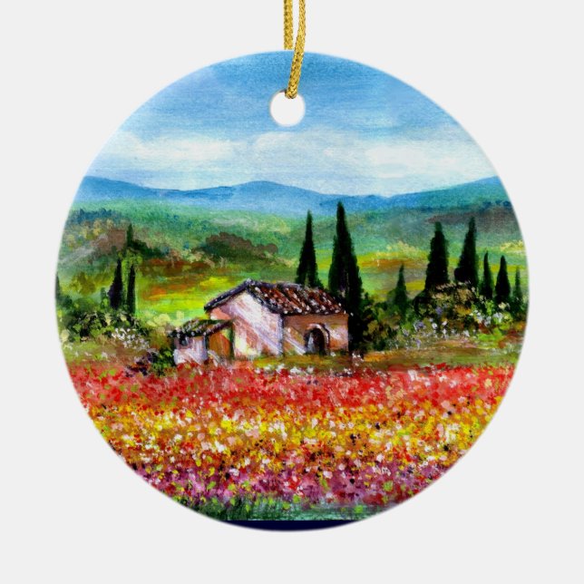 SPRING IN TUSCANY CERAMIC TREE DECORATION (Front)