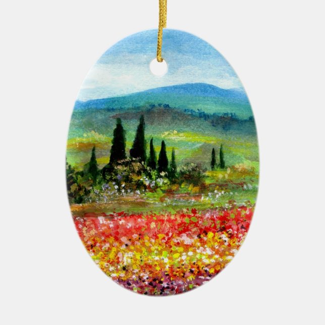 SPRING IN TUSCANY CERAMIC TREE DECORATION (Front)