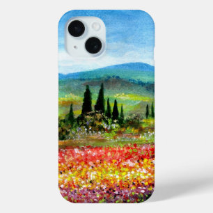 SPRING IN TUSCANY LANDSCAPE Colourful Flower Field iPhone 15 Case