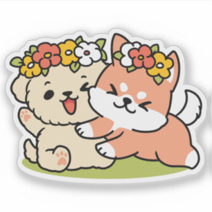 Spring Into Cuteness – Adorable Dog Illustration 