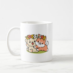 Spring Into Cuteness – Adorable Dog Illustration  Coffee Mug
